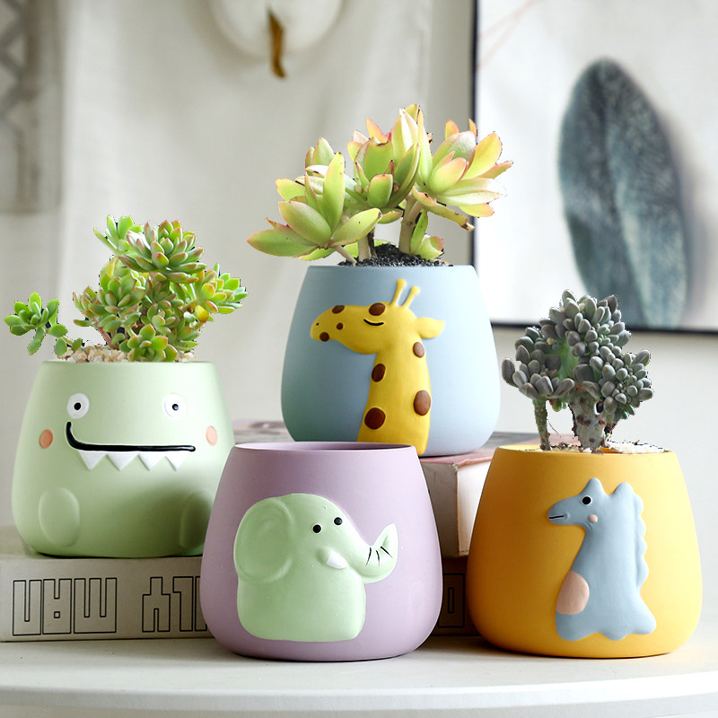 多肉小清新花盆陶瓷粗陶透气创意简约个性家用肉肉复古植物盆清仓,淘宝优惠券,粉丝福利购,淘宝优惠卷