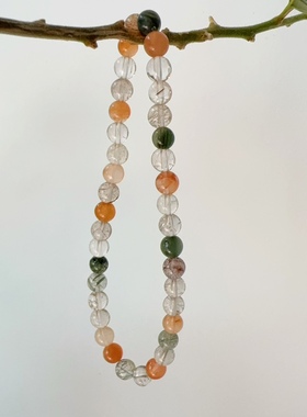 无需比较，我独我-小众叠戴天然兔毛发晶多宝手串 彩色女水晶手链