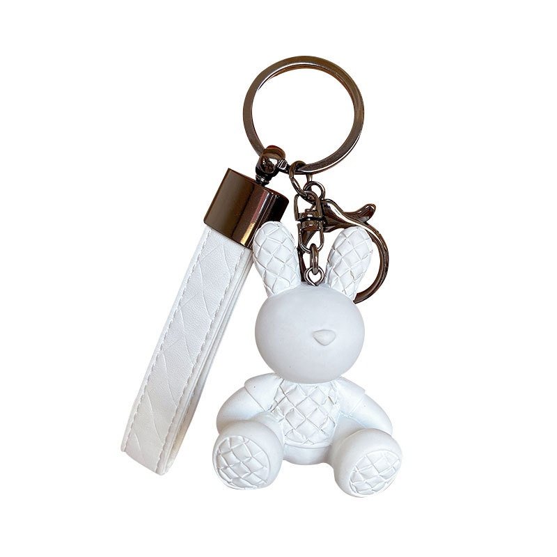 创意竹编兔钥匙扣挂件可爱卡通坐姿兔子情侣汽车钥匙链挂饰小礼品,淘宝优惠券,粉丝福利购,淘宝优惠卷