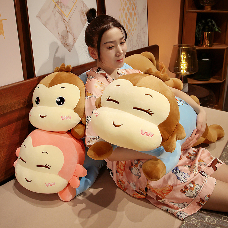 布娃娃女孩抱着睡公仔长条抱枕女生猴子玩偶睡觉的抱毛绒玩具床上-图2