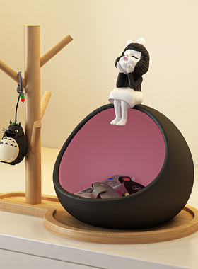 少女轻奢入户进门玄关放钥匙收纳摆件高级感客厅桌面酒柜装饰礼品