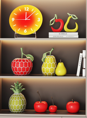 彩色水果系列客厅柜样板间摆件
