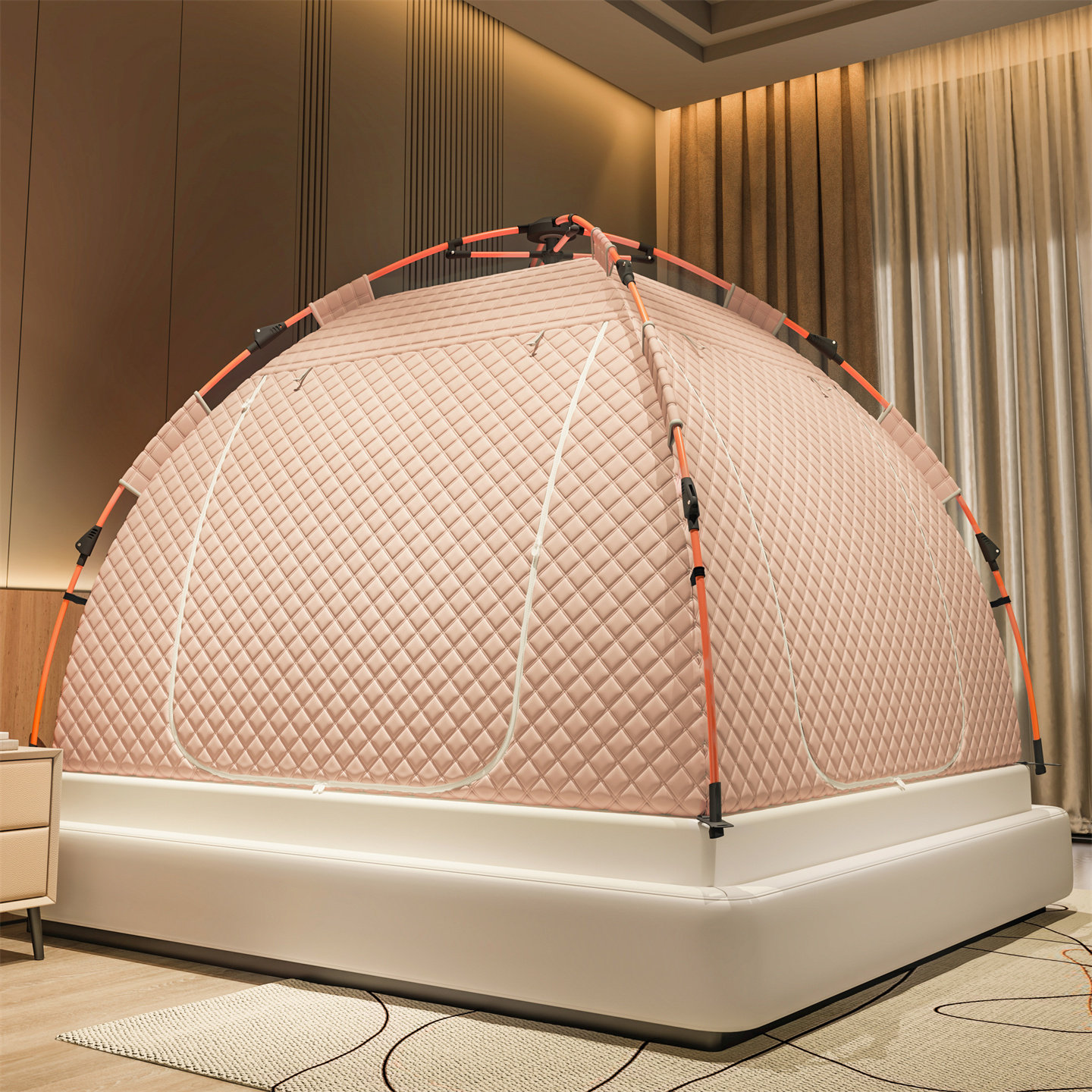 冬季床上帐篷室内家用秋冬保暖户外防风防寒夹加棉加厚成人可睡觉,淘宝优惠券,粉丝福利购,淘宝优惠卷