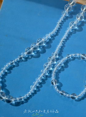 7A净体白水晶s925银项链手链