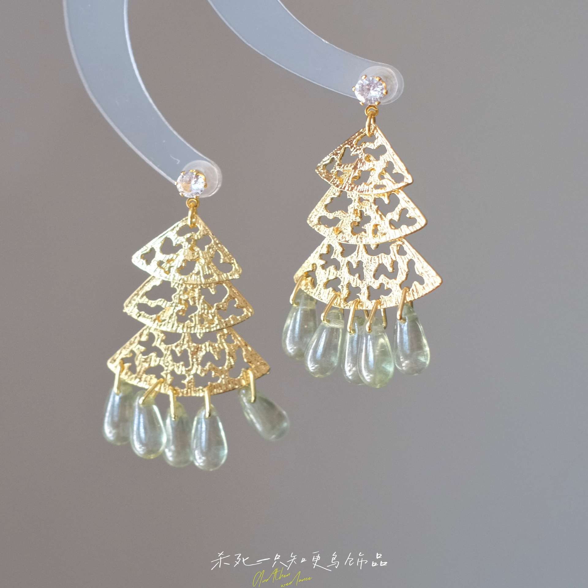 《丛丛青山》原创复古国风民族图腾水滴小众清冷感耳环耳夹女耳饰,淘宝优惠券,粉丝福利购,淘宝优惠卷