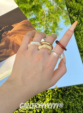 gallery高级时髦欧美女树脂戒指