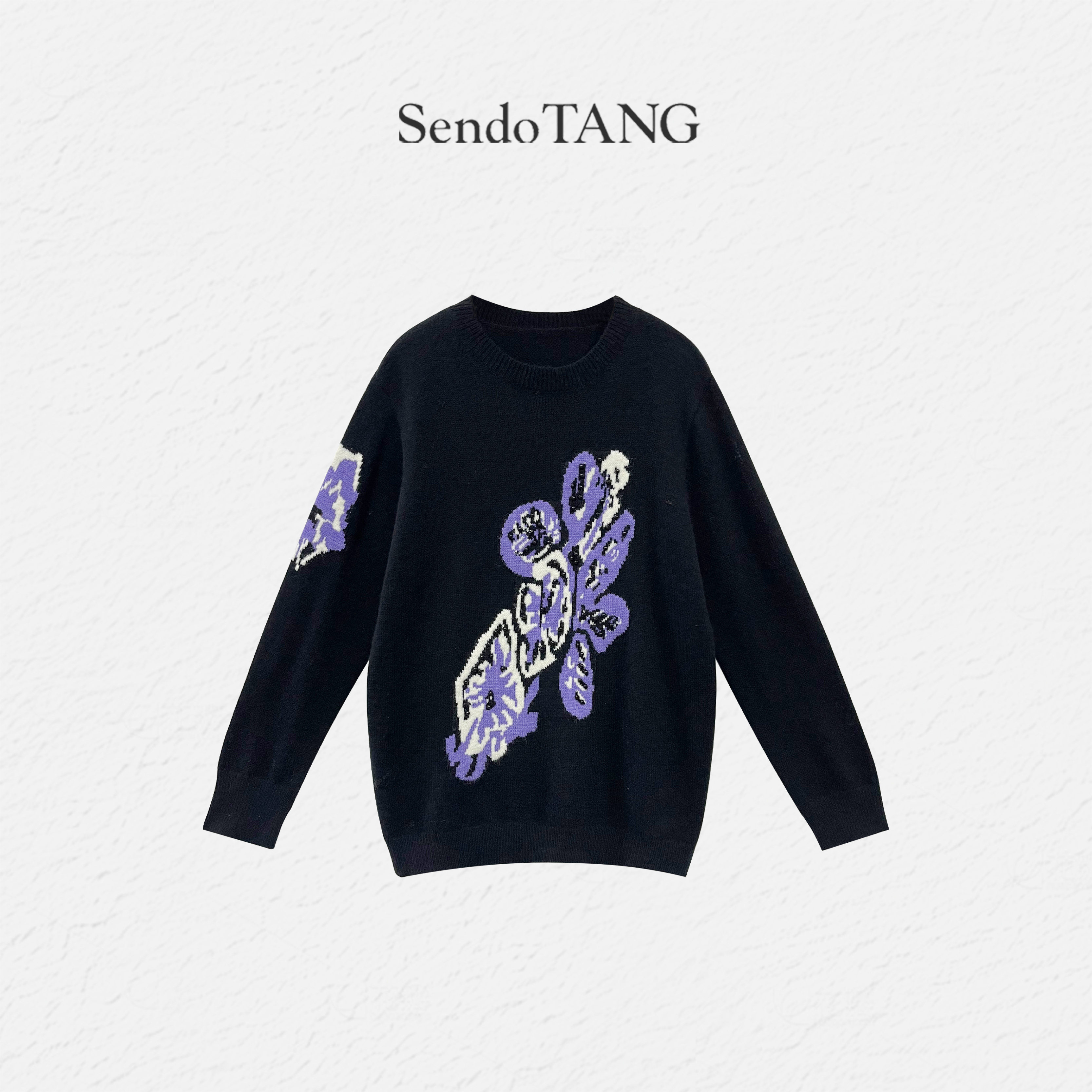 深秋搭配一整套【鸢尾油画】软糯针织毛衣半裙胖多大码百搭时尚,淘宝优惠券,粉丝福利购,淘宝优惠卷