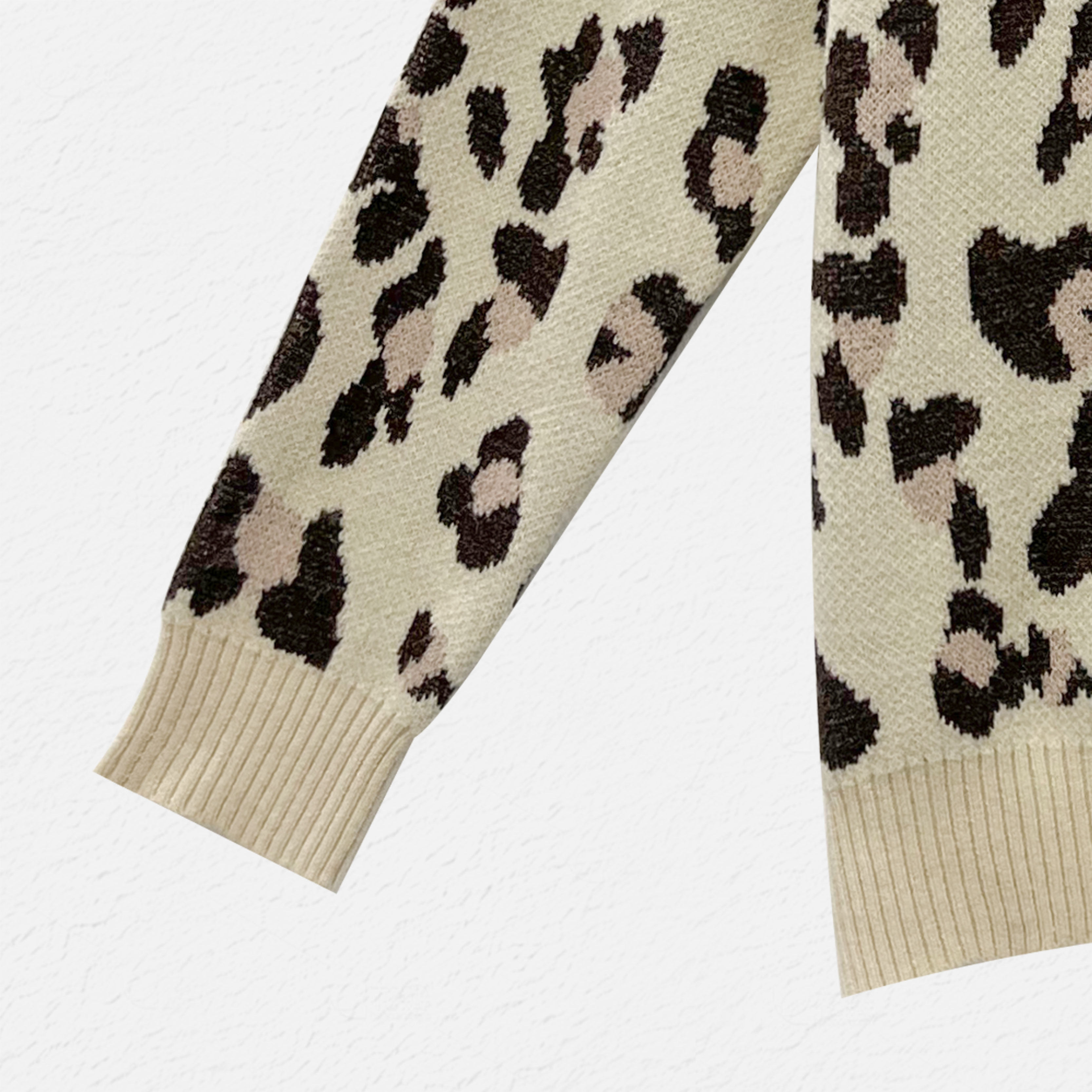 美式复古V领豹纹针织毛衣【热辣豹纹】胖多女装宽松套头气质上衣,淘宝优惠券,粉丝福利购,淘宝优惠卷