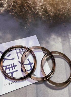 天然冰种黑曜石手镯高冰透黑茶曜水晶细镯子轻奢网红款