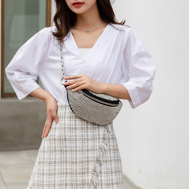 aw大王2021新款胸包女链条水钻包包 莱卡迪箱包女士包袋