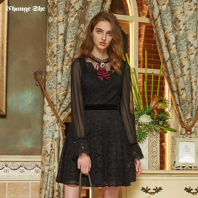 千细change she2020春装新款连衣裙 changeshe连衣裙