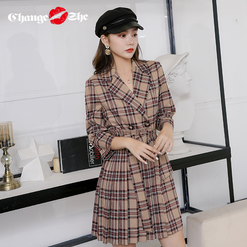 千细change she2020新款英伦连衣裙 changeshe连衣裙