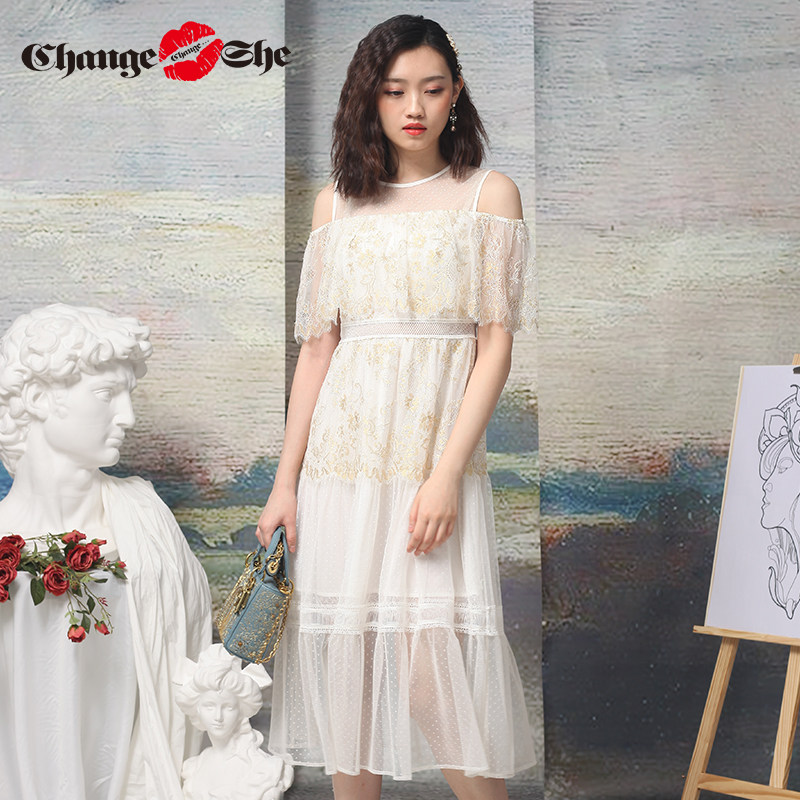 千细change she2020中长款收腰裙子 changeshe连衣裙