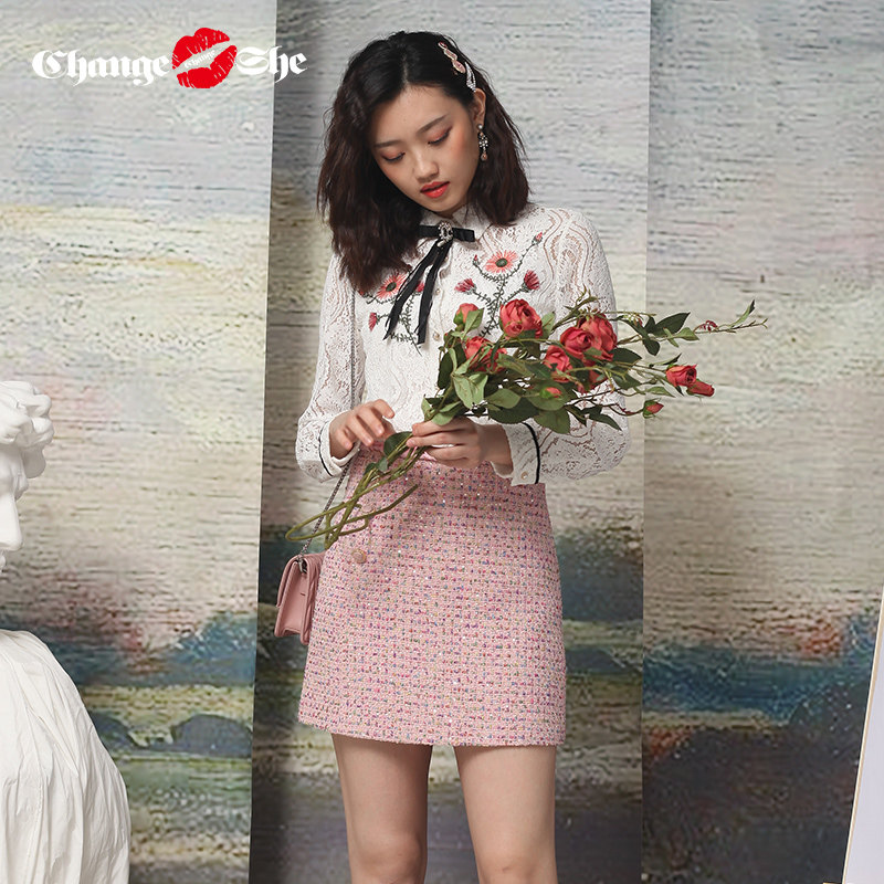 千细change she2020春季新款短裙 changeshe半身裙