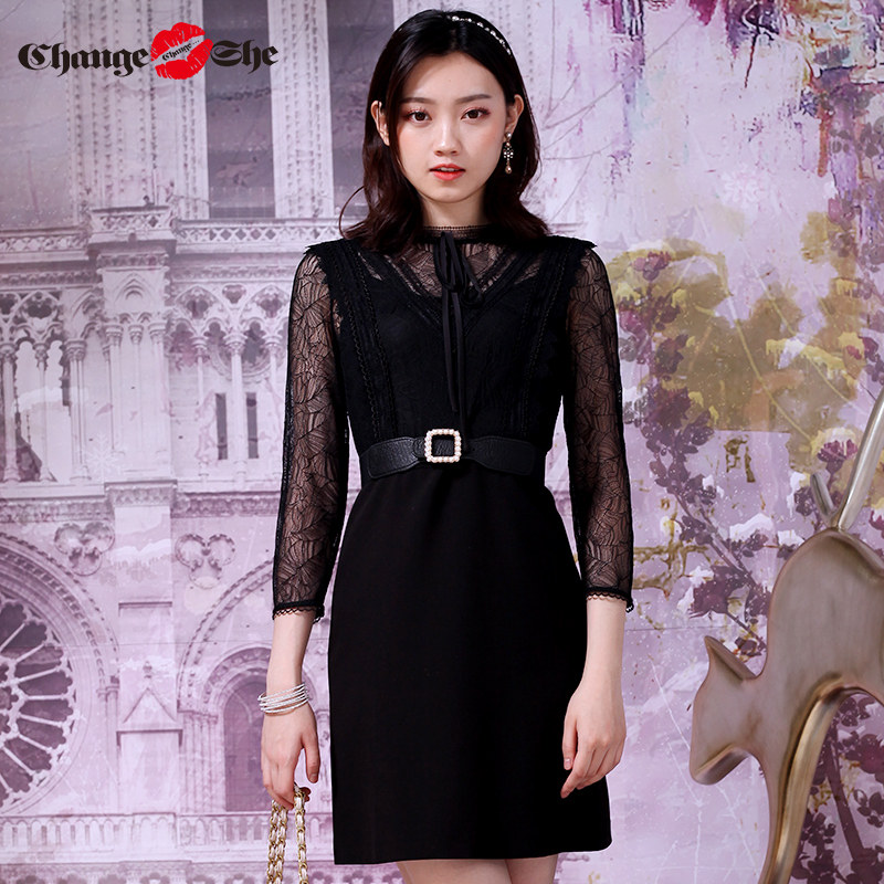 change she千细2020新款收腰连衣裙 changeshe连衣裙