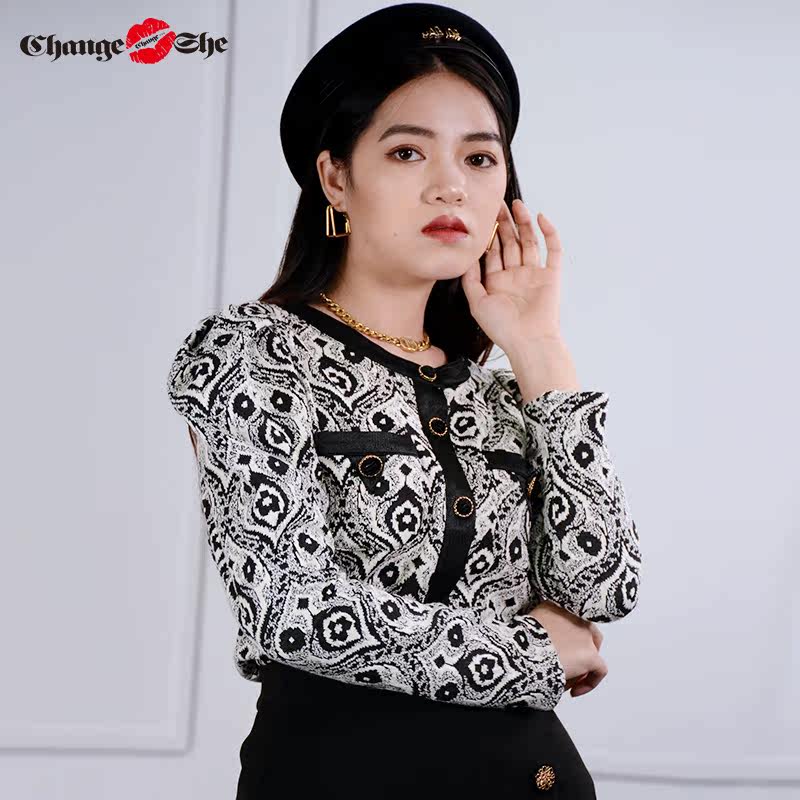 change she千细2020新款黑色针织衫 changeshe毛针织衫