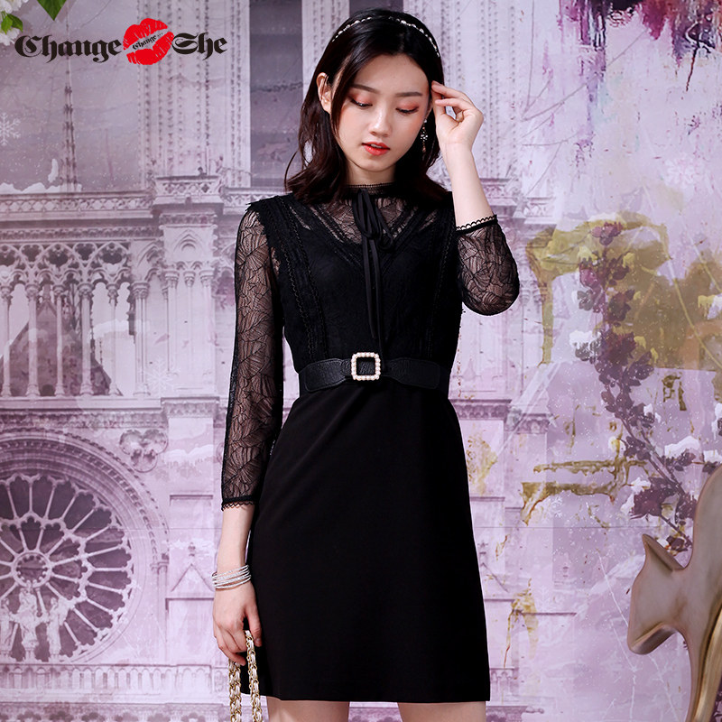 change she千细2020新款收腰连衣裙 changeshe连衣裙