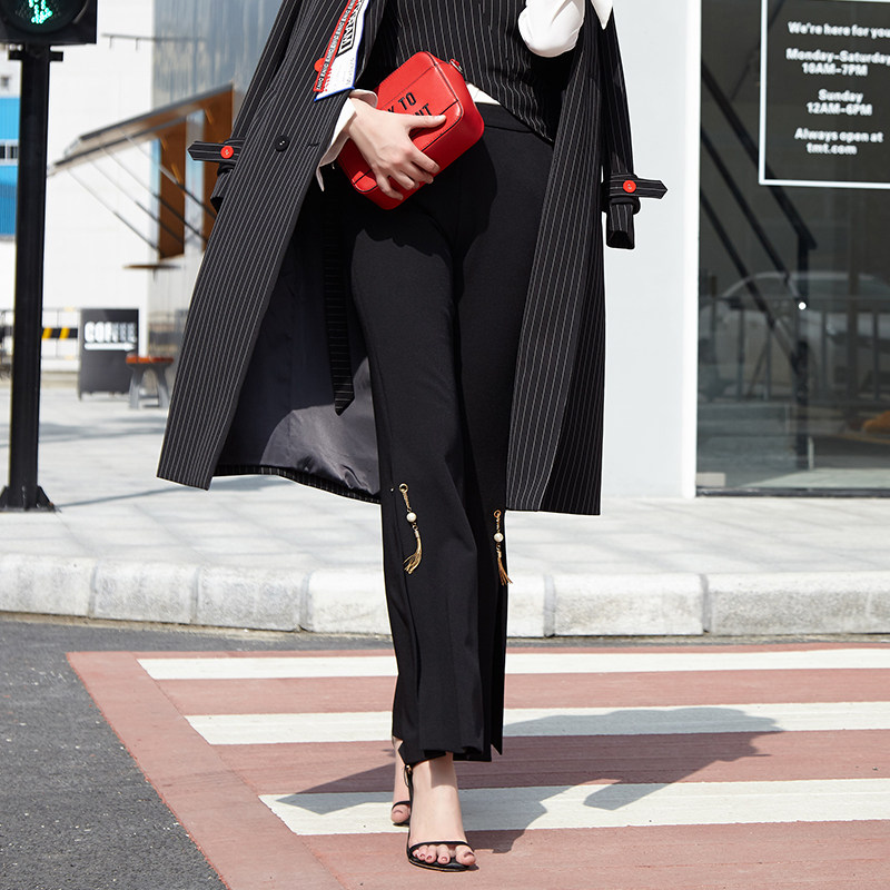 千细change she2020春季新品喇叭裤 changeshe休闲裤