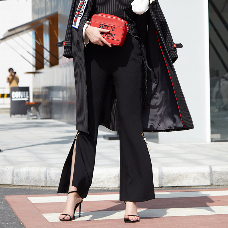 千细change she2020春季新品喇叭裤 changeshe休闲裤