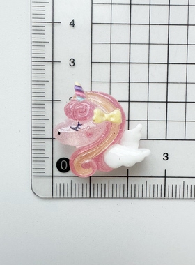 独角兽蝴蝶结翅膀盲袋细闪贴片