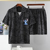 Men's Pajamas Summer Short Sleeve Shorts Cartoon Teen Casual Summer Thin Large Size Home Clothes Student Suit