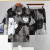 Men's Pajamas Summer Short Sleeve Shorts Cartoon Teen Casual Summer Thin Large Size Home Clothes Student Suit