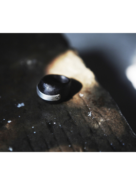 美感觉醒原创设计银黑檀木指环