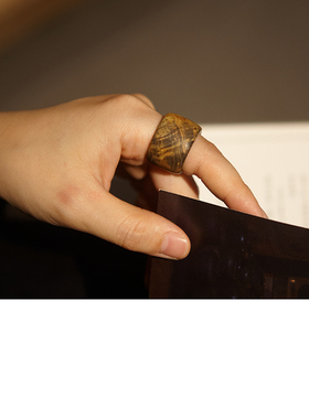 原创设计手工制作稳定木戒指男女个性时尚宽款戒指 扳指食指 简约