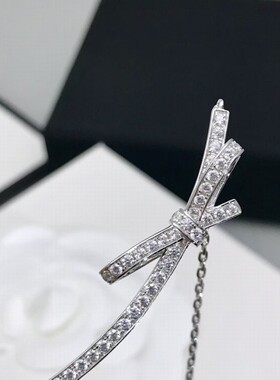 高级感925银镀K金微笑蝴蝶结项链女锁骨链轻奢小众设计感颈链