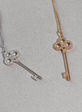 韩国高端钥匙项链女纯银2025年新款潮网红气质轻奢小众精致锁骨链