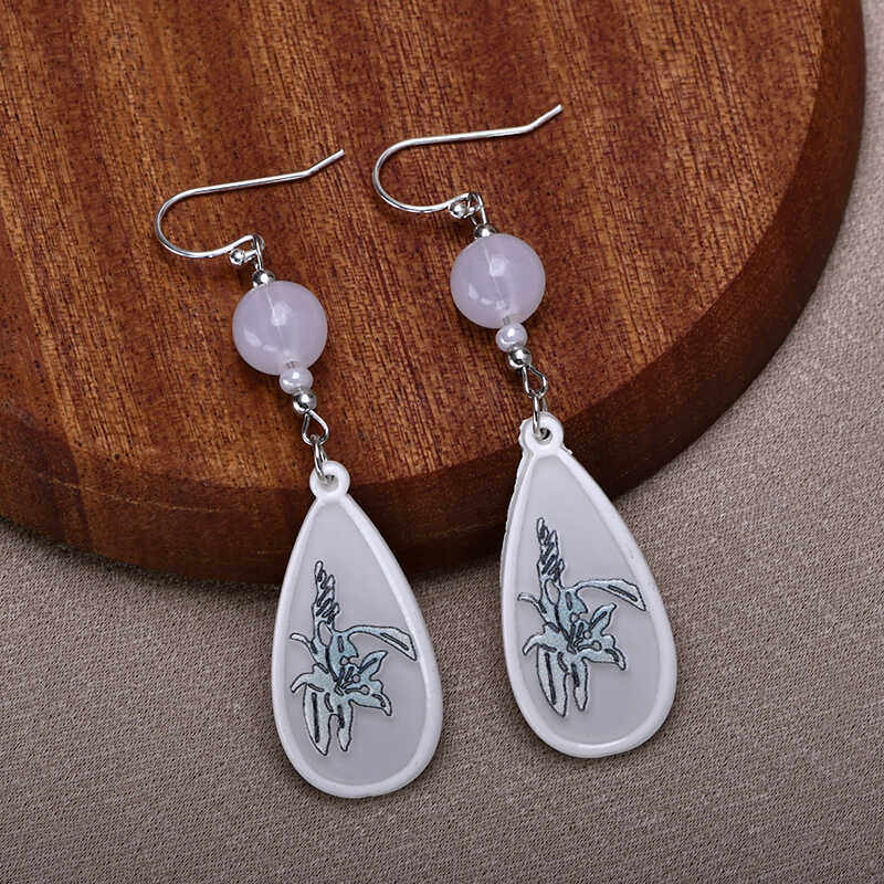 原创设计古风汉服旗袍配饰纯银耳环女长款水滴形清冷感气质耳坠仙,淘宝优惠券,粉丝福利购,淘宝优惠卷