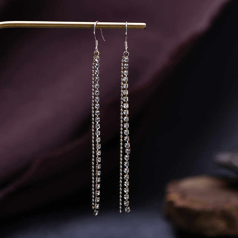 简约气质长款流苏耳环女潮个性百搭显脸瘦网红耳坠纯银耳钩防过敏,淘宝优惠券,粉丝福利购,淘宝优惠卷