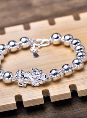 男女999纯银百搭貔貅手链防过敏