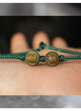 绿檀木绿色生肖木质绿色手链