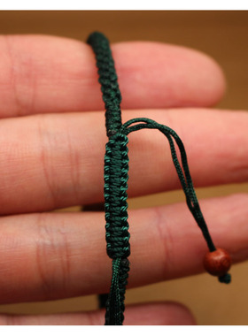 桃木手链本命年绿色绳