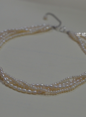 项链天然珍珠多层女复古
