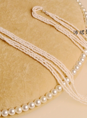 贝珠米珠多层女简约毛衣链