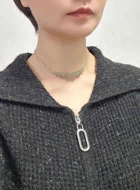 甲状腺术后遮挡和田玉项链女925