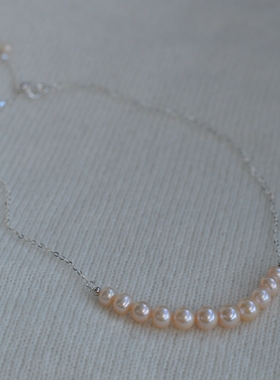 天然珍珠女遮疤痕项链简单大方