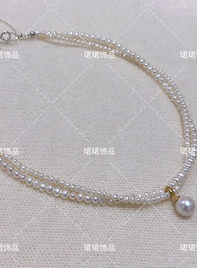 新品天然珍珠甲状腺术后遮挡疤痕项链饰品女款锁骨颈纹微瑕防过敏