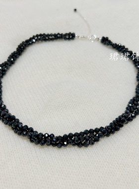 黑尖晶石锁骨女夏季遮疤痕