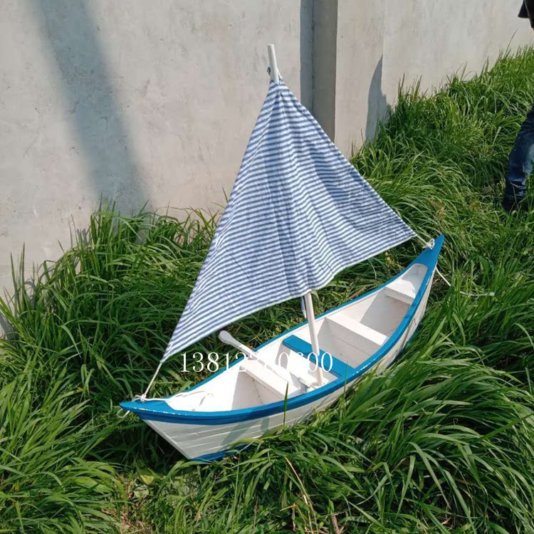 欧式时尚船现代两头尖装饰船摄影手工制作小船花船手划船仿古木船