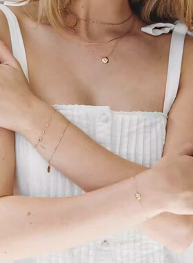 LuvLoops原创设计Astria手链14K金莫桑石质感简约定制