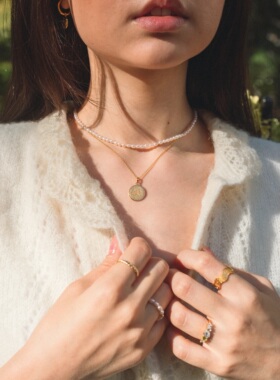 LuvLoops纯银镀金吊坠Norns项链