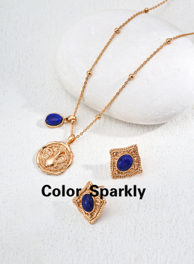 Color Sparkly 小众轻奢设计S925银简约天然青金石许愿壶吊坠项链