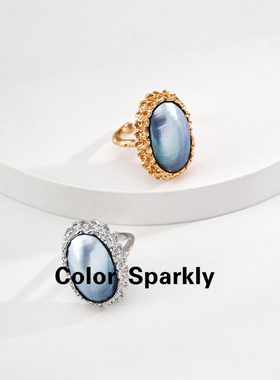 925银镀金马贝珍珠轻奢女戒