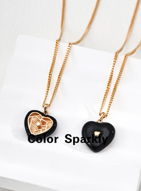 爱心滴釉项链女轻奢高级感锁骨链