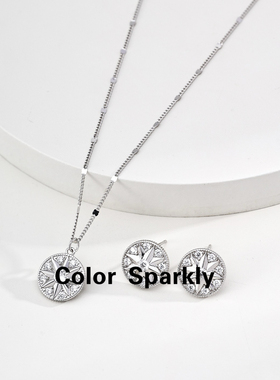 925银镀金锆石项链轻奢小众