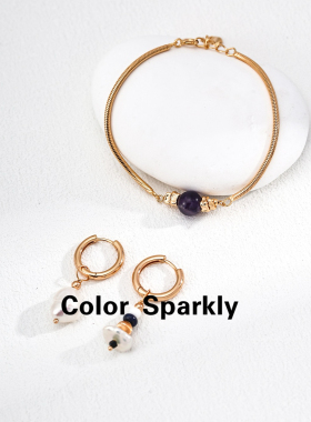 925银镀金紫水晶手链女