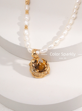 Color Sparkly 小众轻奢设计纯银珍珠项链简约时尚高级感百搭项链